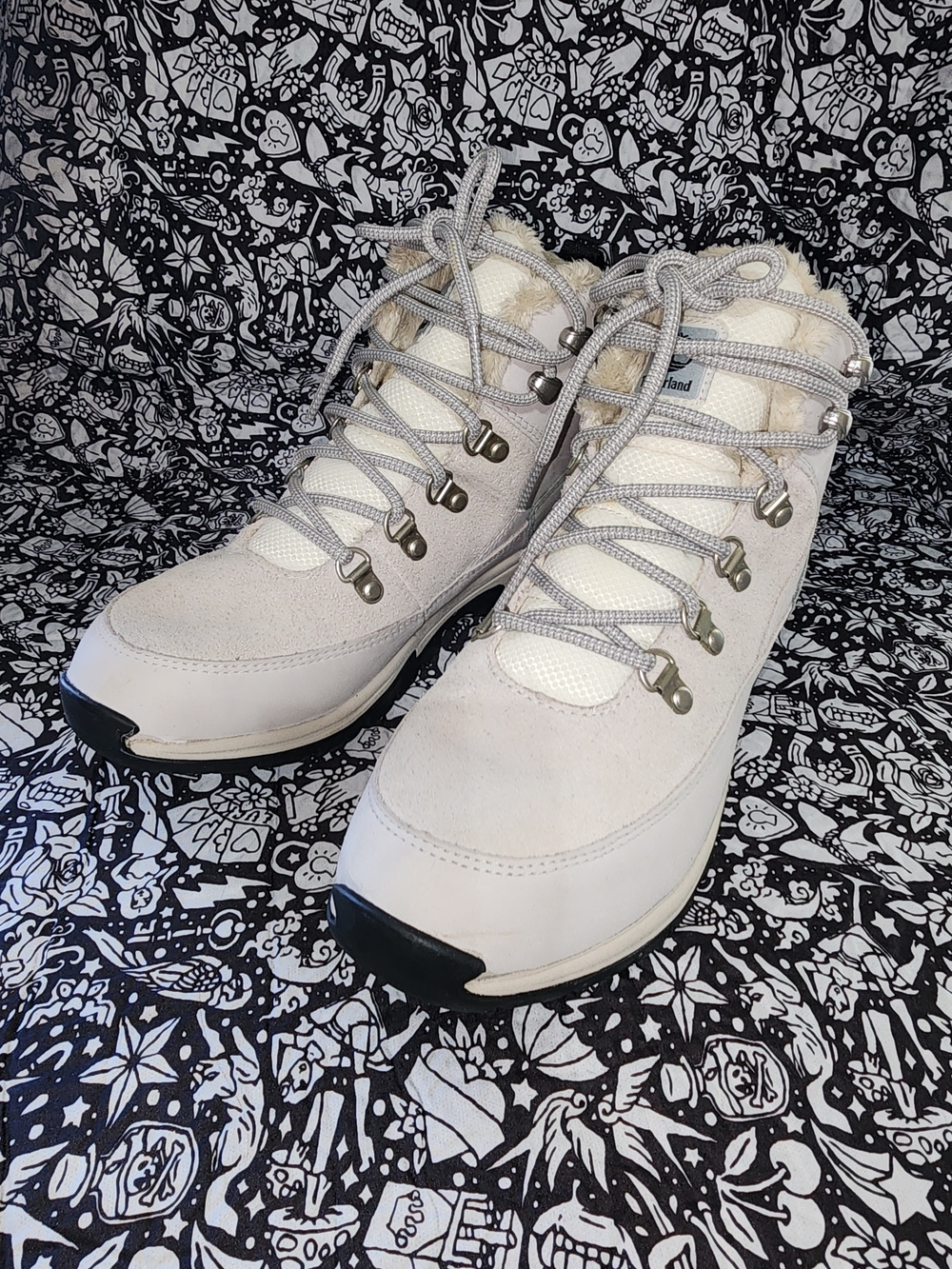 Timberland Women's Cream Lace-Up Hiker Boots